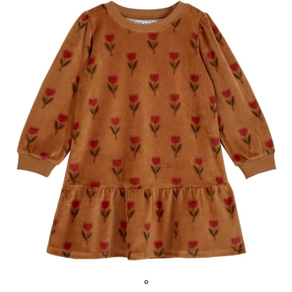 EMILE ET IDA Velour Tulip Dress | Caramel size 6A - Picture 5 of 8
